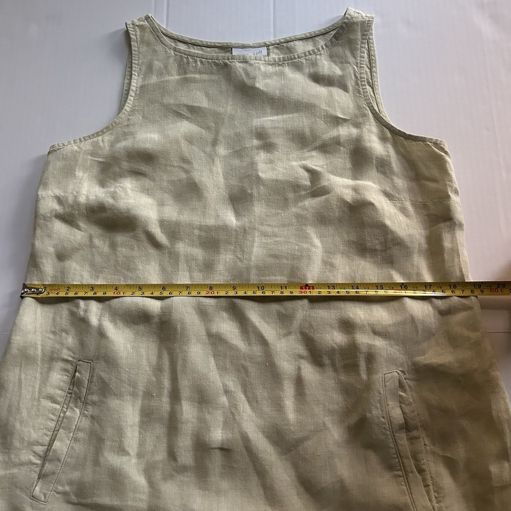 J Jill Linen Dress Light Green Shift Relaxed Fit Coastal Resort Wear Beach - Picture 6 of 8